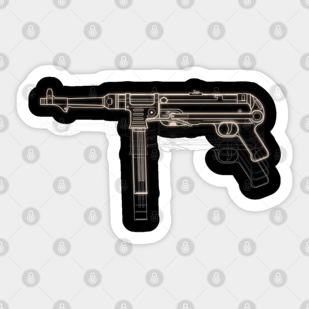 MP40 WW2 Submachine Gun Sticker by Distant War